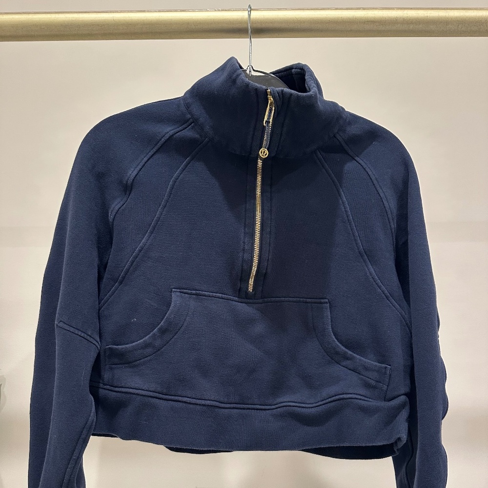 Lululemon Cropped Half Zip Navy Scuba - Small